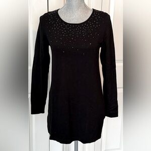 OLSEN EUROPE Black Embellished Tunic Sweater- Sz S